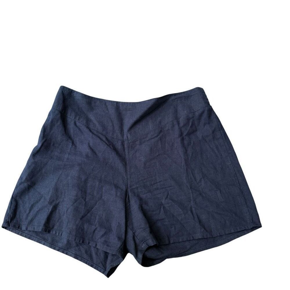 Croft & Barrow linen blend navy blue shorts size L